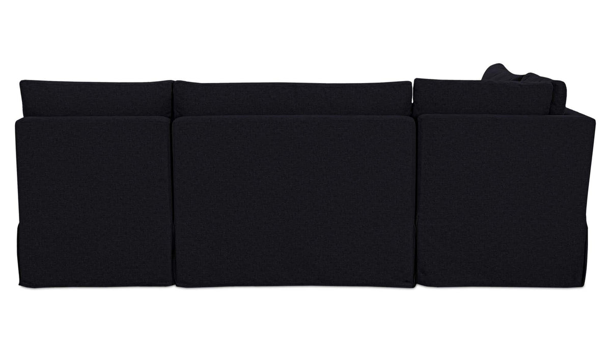 Fable Black 96 in L-Shape Slipcover Dining Banquette - Ornate Home