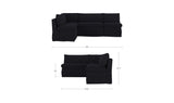 Fable Black 96 in L-Shape Slipcover Dining Banquette - Ornate Home