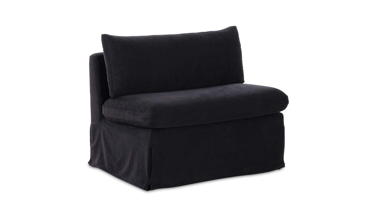 Fable Black Slipcover Dining Chair and Half - Ornate Home