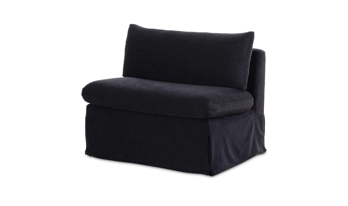 Fable Black Slipcover Dining Chair and Half - Ornate Home