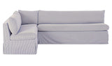 Fable Navy Stripe 100.5 in L-Shape Slipcover Dining Banquette - Ornate Home