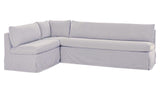Fable Navy Stripe 100.5 in L-Shape Slipcover Dining Banquette - Ornate Home
