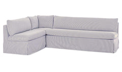 Fable Navy Stripe 100.5 in L-Shape Slipcover Dining Banquette - Ornate Home