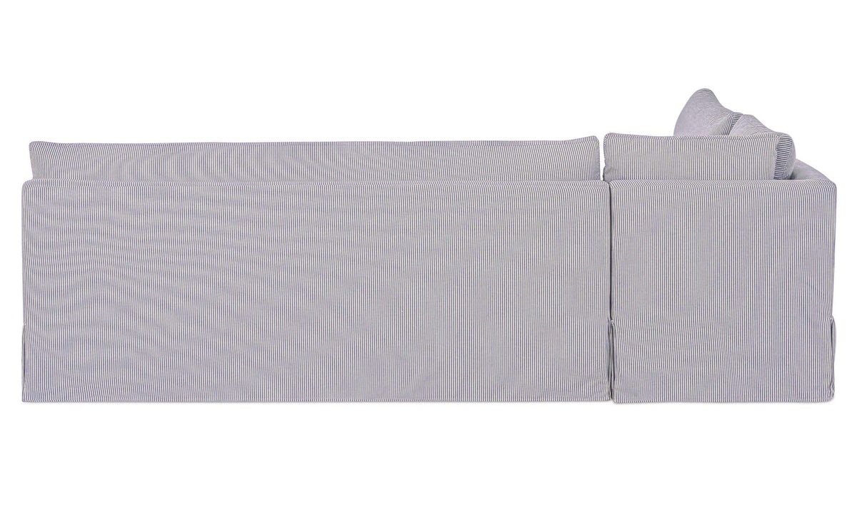 Fable Navy Stripe 100.5 in L-Shape Slipcover Dining Banquette - Ornate Home
