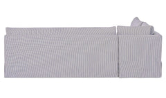 Fable Navy Stripe 100.5 in L-Shape Slipcover Dining Banquette - Ornate Home
