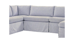 Fable Navy Stripe 121 in U-Shape Slipcover Dining Banquette - Ornate Home