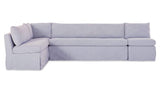 Fable Navy Stripe 125.5 in L-Shape Slipcover Dining Banquette - Ornate Home