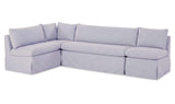 Fable Navy Stripe 125.5 in L-Shape Slipcover Dining Banquette - Ornate Home