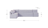 Fable Navy Stripe 125.5 in L-Shape Slipcover Dining Banquette - Ornate Home
