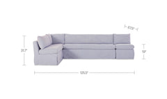 Fable Navy Stripe 125.5 in L-Shape Slipcover Dining Banquette - Ornate Home
