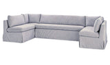 Fable Navy Stripe 129 in U-Shape Slipcover Dining Banquette - Ornate Home