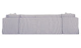 Fable Navy Stripe 129 in U-Shape Slipcover Dining Banquette - Ornate Home