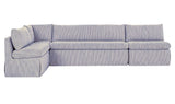 Fable Navy Stripe 139.5 in L-Shape Slipcover Dining Banquette