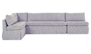 Fable Navy Stripe 139.5 in L-Shape Slipcover Dining Banquette - Ornate Home