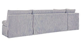 Fable Navy Stripe 139.5 in L-Shape Slipcover Dining Banquette