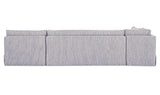 Fable Navy Stripe 139.5 in L-Shape Slipcover Dining Banquette