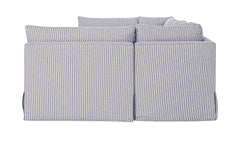 Fable Navy Stripe 154 in U-Shape Slipcover Dining Banquette - Ornate Home