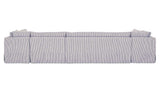 Fable Navy Stripe 168 in U-Shape Slipcover Dining Banquette - Ornate Home
