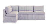 Fable Navy Stripe 96 in L-Shape Slipcover Dining Banquette - Ornate Home