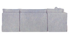 Fable Navy Stripe 96 in L-Shape Slipcover Dining Banquette - Ornate Home