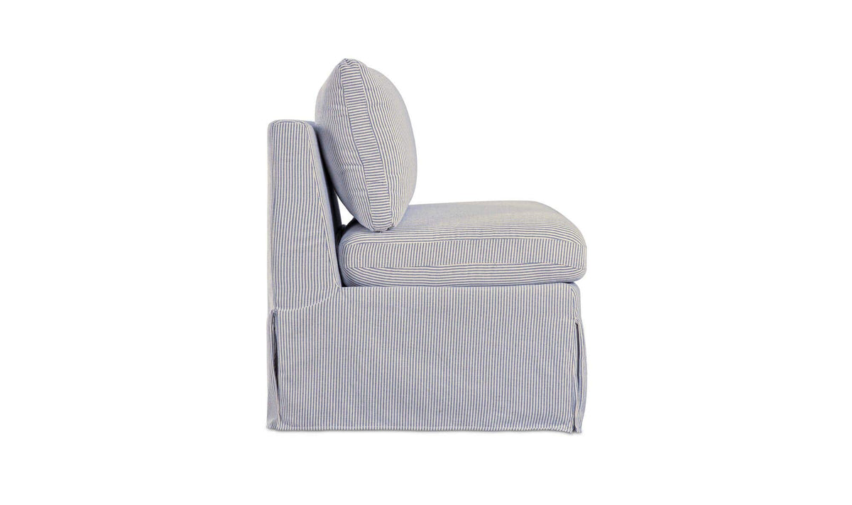 Fable Navy Stripe Slipcover Dining Chair and Half - Ornate Home