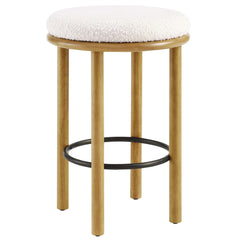 Fable Oak/Ivory Boucle Fabric Counter Stools (Set of 2) - Ornate Home