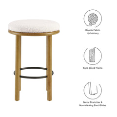 Fable Oak/Ivory Boucle Fabric Counter Stools (Set of 2) - Ornate Home