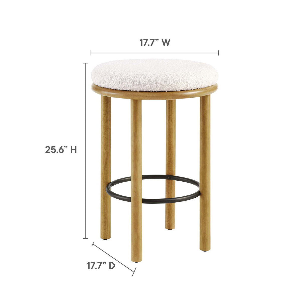 Fable Oak/Ivory Boucle Fabric Counter Stools (Set of 2) - Ornate Home