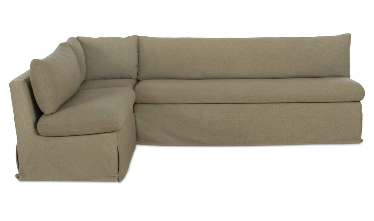 Fable Olive 100.5 in L-Shape Slipcover Dining Banquette - Ornate Home