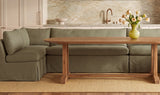 Fable Olive 100.5 in L-Shape Slipcover Dining Banquette - Ornate Home