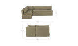 Fable Olive 100.5 in L-Shape Slipcover Dining Banquette - Ornate Home