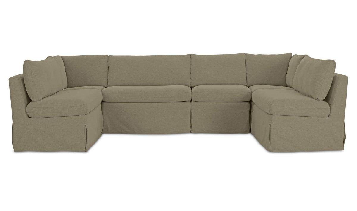 Fable Olive 121 in U-Shape Slipcover Dining Banquette - Ornate Home