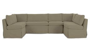 Fable Olive 121 in U-Shape Slipcover Dining Banquette - Ornate Home