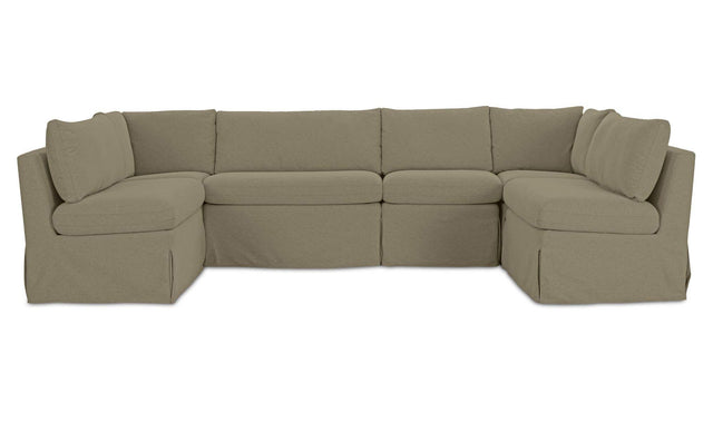 Fable Olive 121 in U-Shape Slipcover Dining Banquette - Ornate Home
