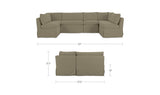 Fable Olive 121 in U-Shape Slipcover Dining Banquette - Ornate Home