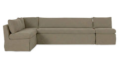 Fable Olive 125.5 in L-Shape Slipcover Dining Banquette - Ornate Home