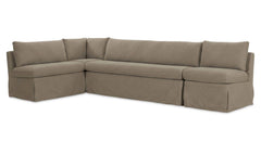 Fable Olive 125.5 in L-Shape Slipcover Dining Banquette - Ornate Home
