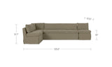 Fable Olive 125.5 in L-Shape Slipcover Dining Banquette - Ornate Home