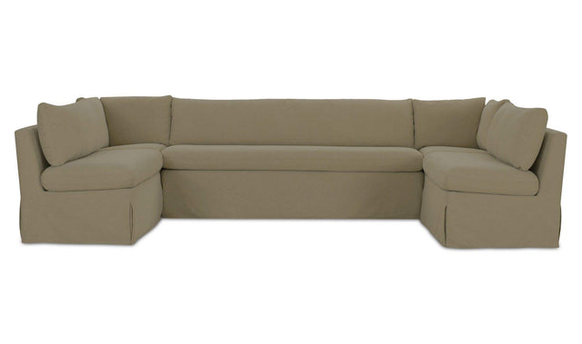 Fable Olive 129 in U-Shape Slipcover Dining Banquette - Ornate Home