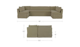Fable Olive 129 in U-Shape Slipcover Dining Banquette - Ornate Home