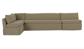 Fable Olive 139.5 in L-Shape Slipcover Dining Banquette - Ornate Home