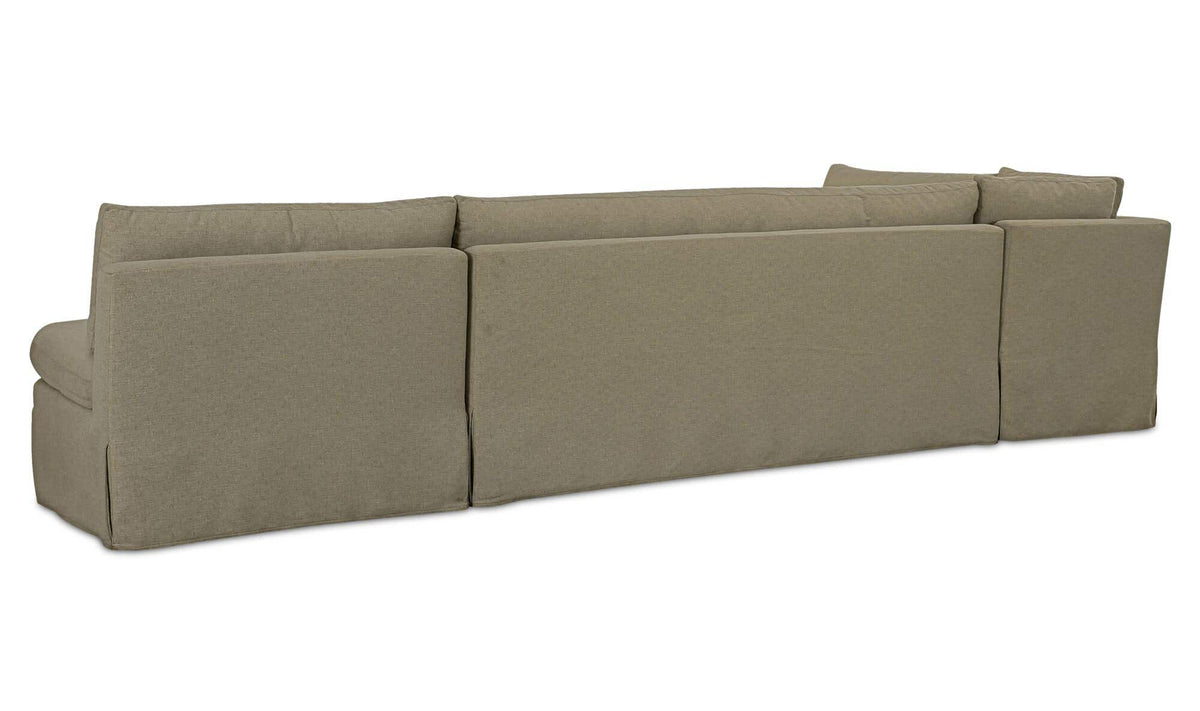 Fable Olive 139.5 in L-Shape Slipcover Dining Banquette - Ornate Home