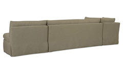 Fable Olive 139.5 in L-Shape Slipcover Dining Banquette - Ornate Home