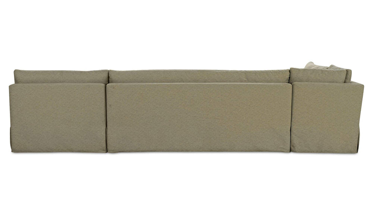 Fable Olive 139.5 in L-Shape Slipcover Dining Banquette - Ornate Home