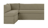 Fable Olive 139.5 in L-Shape Slipcover Dining Banquette - Ornate Home