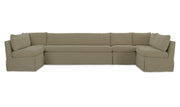 Fable Olive 154 in U-Shape Slipcover Dining Banquette - Ornate Home