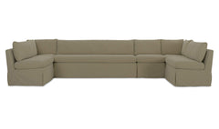 Fable Olive 154 in U-Shape Slipcover Dining Banquette - Ornate Home