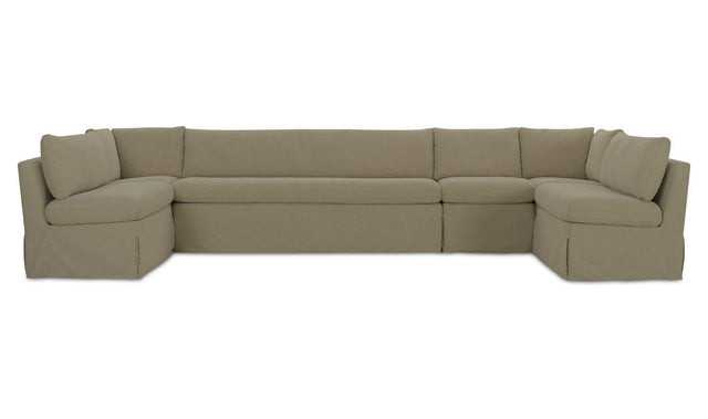 Fable Olive 154 in U-Shape Slipcover Dining Banquette - Ornate Home
