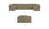 Fable Olive 154 in U-Shape Slipcover Dining Banquette - Ornate Home