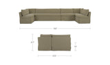Fable Olive 168 in U-Shape Slipcover Dining Banquette - Ornate Home